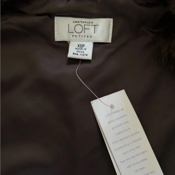 LOFT Rich Brown Faux Fur Vest - Picture 2 of 3